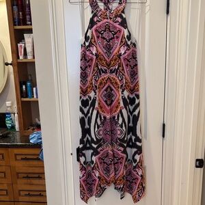 INC International Concepts Pink and Black Asymmetrical Dress